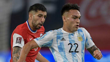 Lautaro Martinez durante un match di Copa America