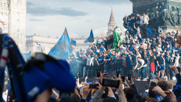 i festeggiamenti dei tifosi dell'Inter in Piazza Duomo 