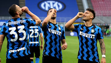 L'esultanza nerazzurra contro la Sampdoria