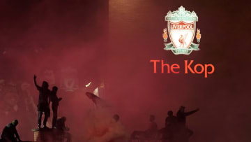 Liverpool fans congregating outside Anfield to celebrate the Premier League title victory
