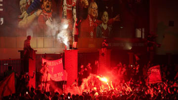 Fans Celebrate Liverpool FC Winning The Premier League Title
