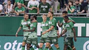 El Ferencváros celebra un gol