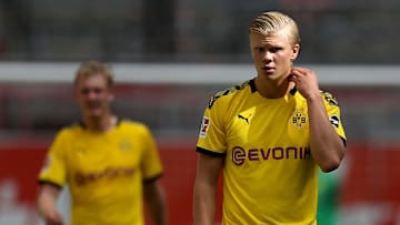 Erling Haaland avec Dortmund face à Dusseldorf. 