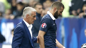 Karim Benzema avec les Bleus sous l'ère Didier Deschamps.