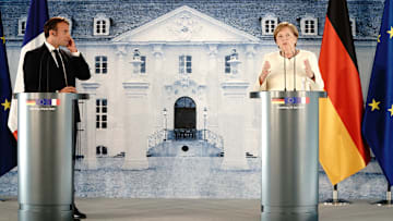 Emmanuel Macron y Angela Merkel