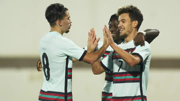 Pedro Gonçalves avec les u21 du Portugal. 