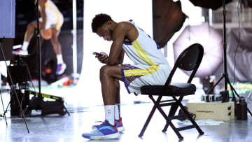 Andrew Wiggins at Golden State Warriors Media Day