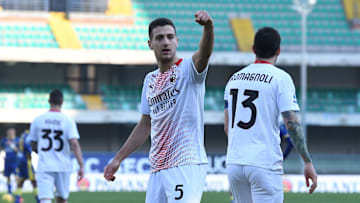 Diogo Dalot dopo la rete contro il Verona