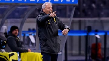 Drei oder vier Abwehrspieler? Und was ist mit Youssoufa Moukoko? Lucien Favre (Foto) muss vor dem CL-Duell gegen Brügge einige Fragen klären 