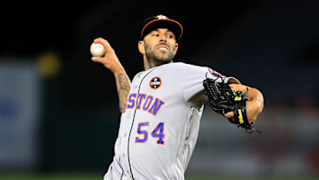 Mike Fiers durante un encuentro con los Astros en 2017
