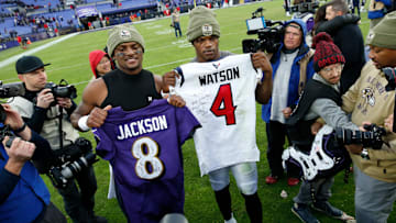 Baltimore Ravens QB Lamar Jackson and Houston Texans QB Deshaun Watson