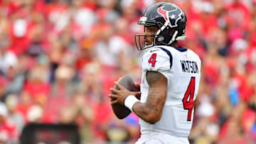 Watson drops back for the Texans against the Buccaneers