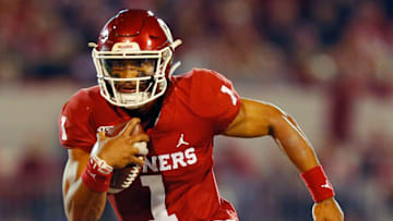 Quarterback Jalen Hurts as a member of the Oklahoma Sooners