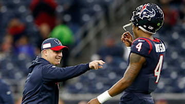 Houston Texans coach Bill O'Brien with Deshaun Watson