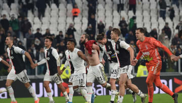 Para pemain Juventus merayakan kemenangan vs AC Milan