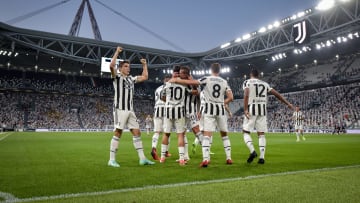 La Juventus esulta dopo un gol all'Atalanta