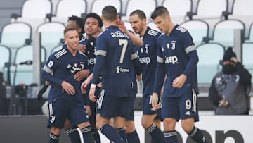 La Juventus festeggia dopo un gol al Bologna 