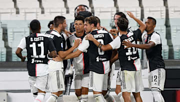 La Juventus de Turín celebra un gol
