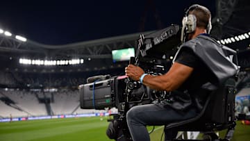 Un cameraman all'Allianz Stadium di Torino 