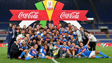 Il Napoli festeggia la conquista della Coppa Italia