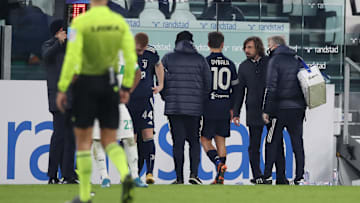Dybala, uscito per infortunio durante Juventus-Sassuolo