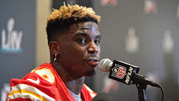 Tyreek Hill in a press conference before Super Bowl LIV