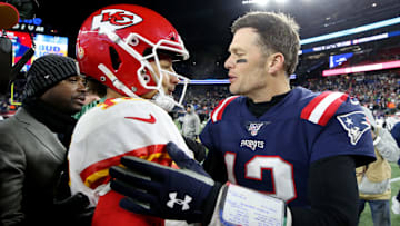 Kansas City Chiefs QB Patrick Mahomes and New England Patriots QB Tom Brady