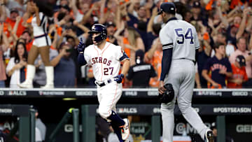 Jose Altuve smashed a now controversial walk-off homer against Aroldis Chapman in Game 6 of the ALCS