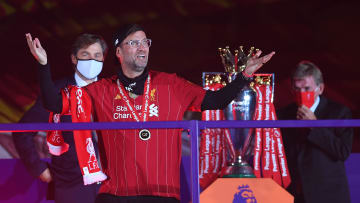 Jürgen Klopp receiving his Premier League winner's medal