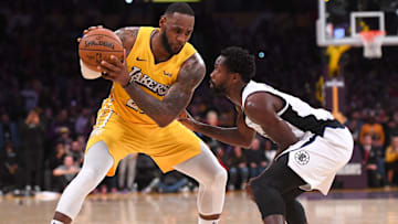 Moments before Pat Beverley blocked LeBron James' game-tying three point attempt on Wednesday. 