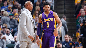 D'Angelo Russell and former Lakers head coach Byron Scott
