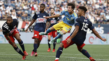17-year-old Paxten Aaronson opened his MLS account on his first start in the competition vs New England Revolution.