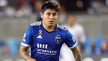 Sep 15, 2021; San Jose, California, USA; San Jose Earthquakes midfielder Javier Lopez (9) dribbles