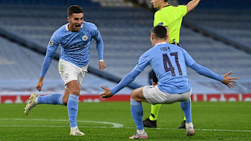 Jugadores del Manchester City celebran un gol.