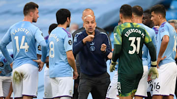 Pep Guardiola dan skuat Manchester City