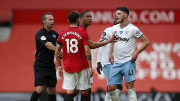 Declan Rice, who is not worth £80m, argues with Bruno Fernandes, who is