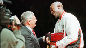 Chicago Bulls legend Michael Jordan and former NBA commissioner David Stern