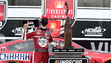 Kevin Harvick won the 2020 edition of the FireKeepers Casino 400.