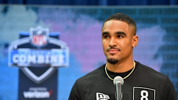 Jalen Hurts at the NFL Draft Combine.