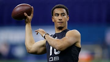 Jordan Love throwing at the 2020 Combine