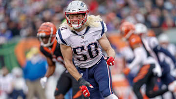New England Patriots' linebacker Chase Winovich pursues the play against the Cincinnati Bengals