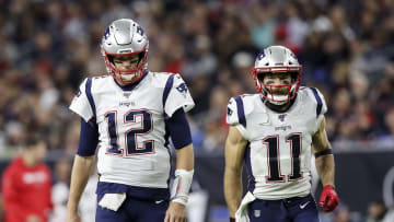 Tom Brady and Julian Edelman prepare to play the Houston Texans