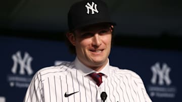 A freshly shaven Gerrit Cole at the Yankees' introductory conference