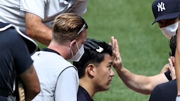 El lanzador nacido en Japón fue atendido de inmediato luego de recibir el peligroso golpe en la cabeza