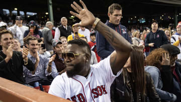 David Ortiz waves to the crowd when the Red Sox take on the Yankees