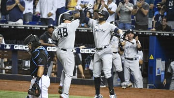 Los Yankees celebraron en el primer juego de la serie en Miami 