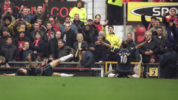 Paolo Di Canio celebrating his winner for West Ham in the 2001 FA Cup