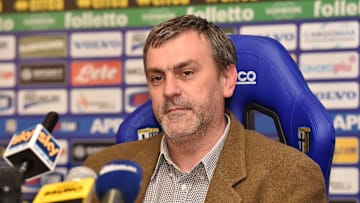 Giampietro Manenti nella conferenza stampa di presentazione come Presidente del Parma