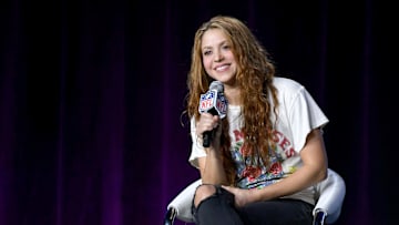 Shakira en la conferencia de prensa del show del medio tiempo del Super Bowl LIV (2020)