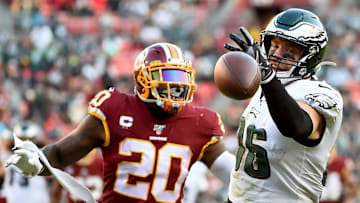 Landon Collins defending Zach Ertz in an incomplete pass vs. the Eagles